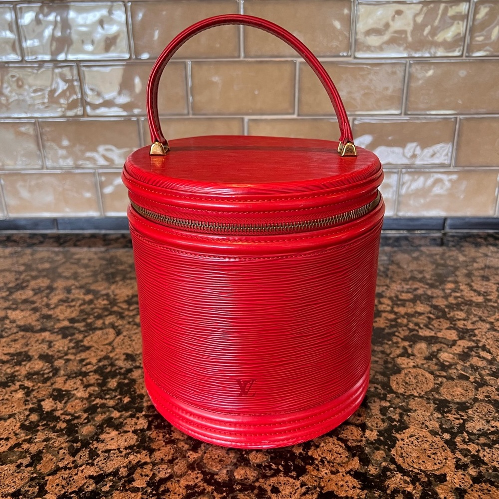 Louis Vuitton Red Epi Vanity Tote